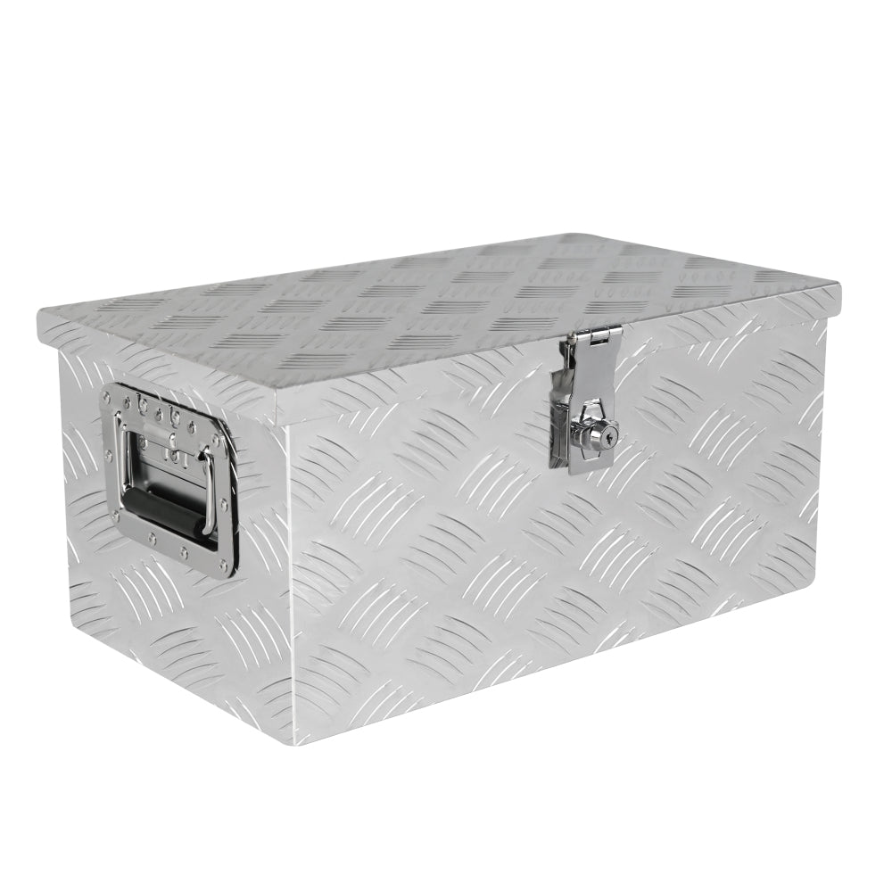 60.2"(L) x 12.2"(W) x 14.4"(H) Pickup Truck Bed Tool Box Trailer Tool Box for Bed of Truck,Aluminum Stripes Toolbox for Truck RV Tralier,Chrome Latch,Black Surface