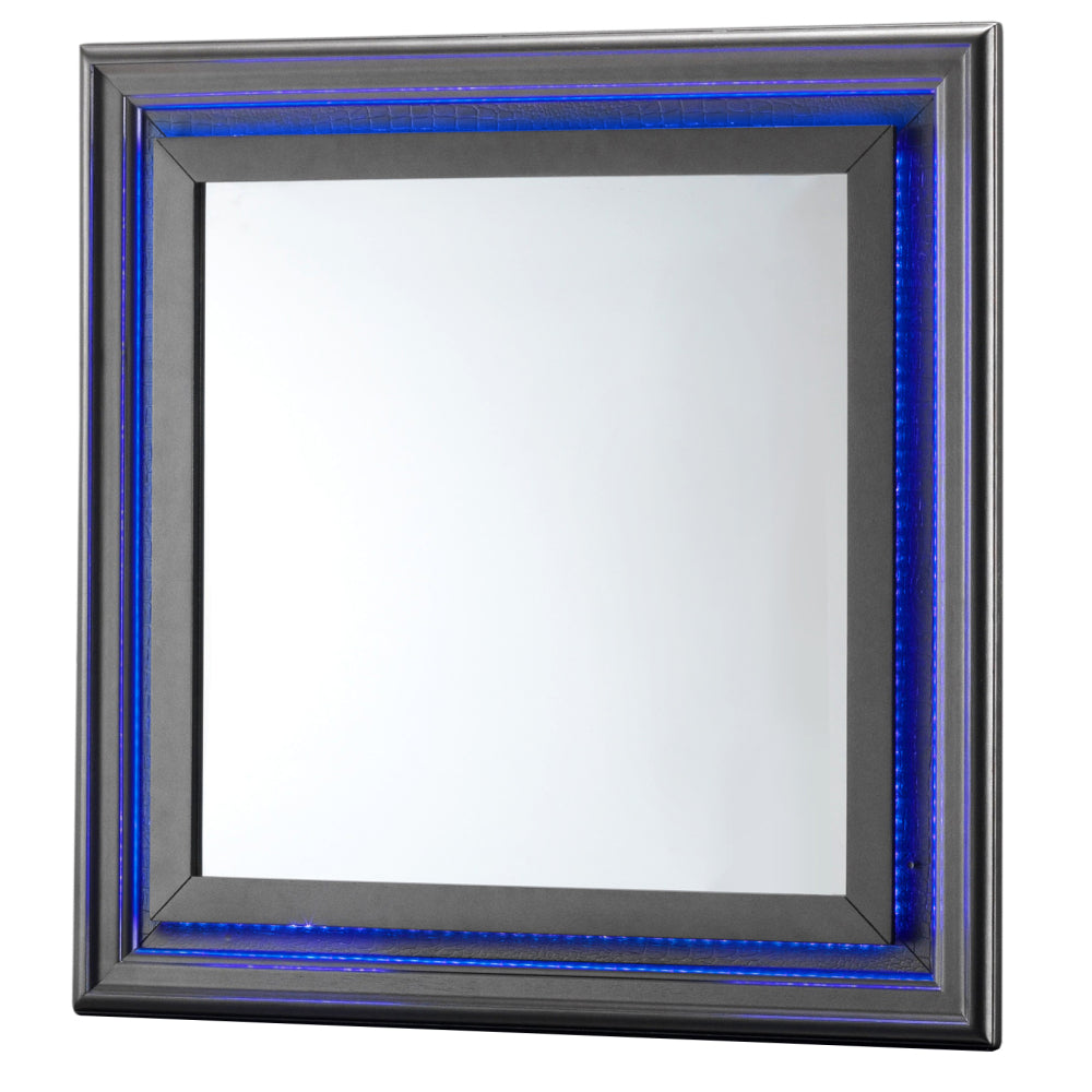 Elegant Transitional Mirror In Metallic Black