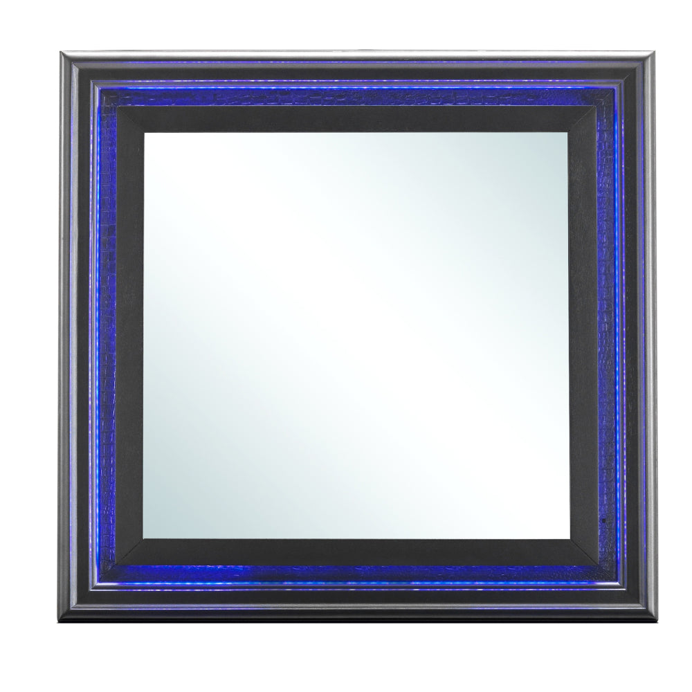 Elegant Transitional Mirror In Metallic Black