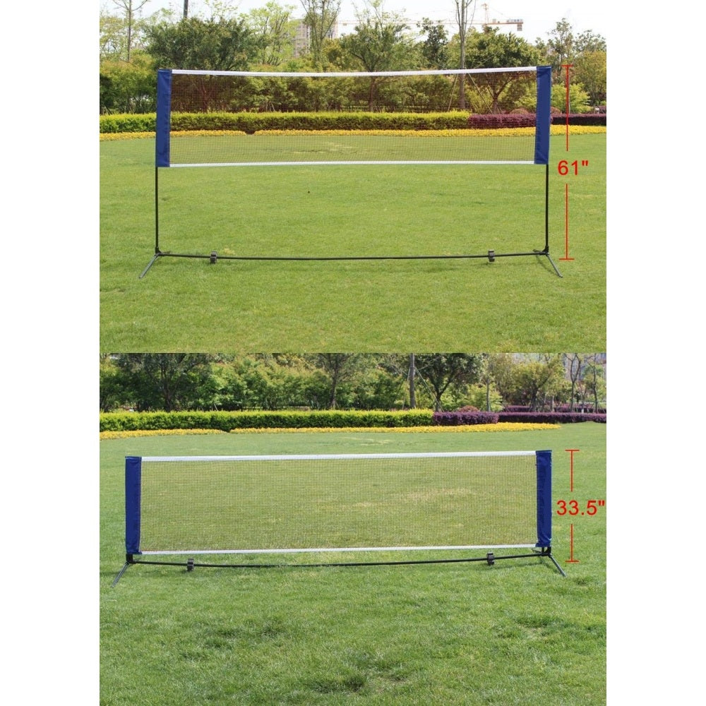 Portable Large Volleyball Badminton Tennis Net with Carrying Bag Stand/Frame 14FT