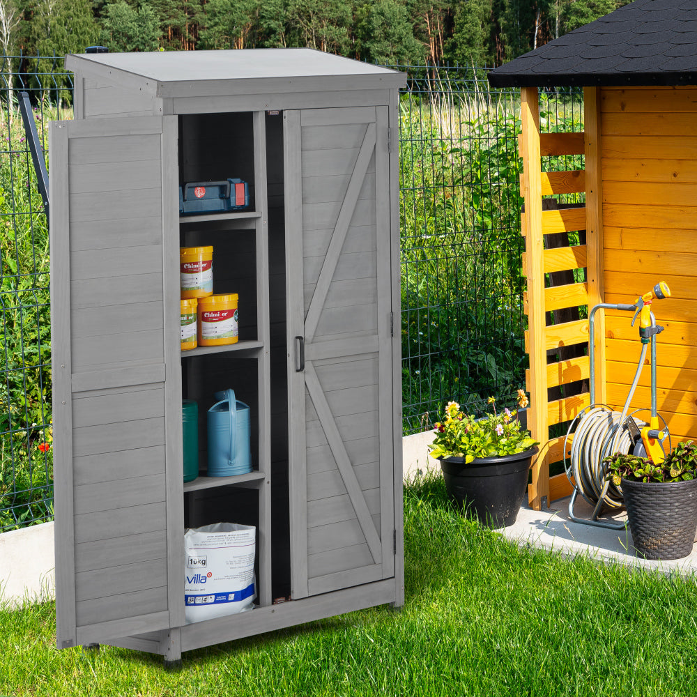 Potting Bench with Storage Cabinet and Metal Table Top for Outdoor Patio,Outdoor Work Station Table
