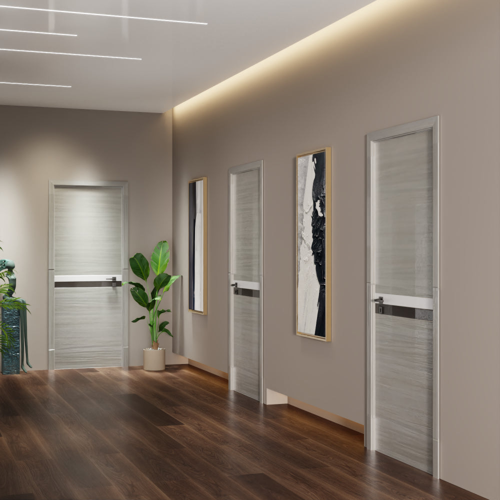 CRAZY ELF 24 "x 80" Melamine Integrated Door Slab, No Assembly Required, Covered With 2mm Thick Melamine Protective Layer, Environmental-Friendly, Waterproof, Moisture-proof, Deformation Resistant