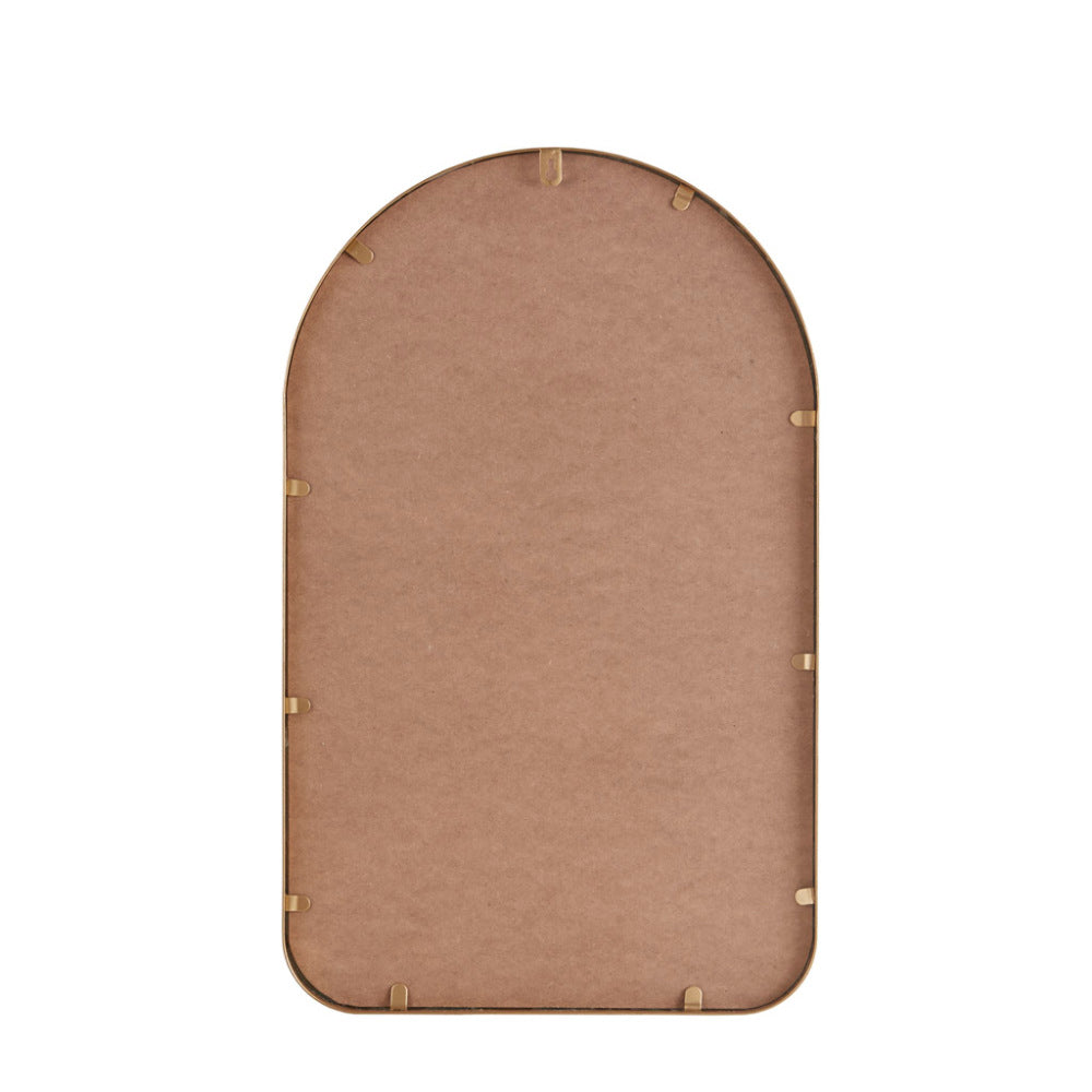 Arched Metal Floral Wall Mirror Gold 25.75"H