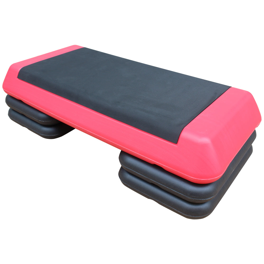 Adjustable Workout Aerobic Stepper in Fitness & Exercise Step Platform Trainer Pink Black with 4 Risers