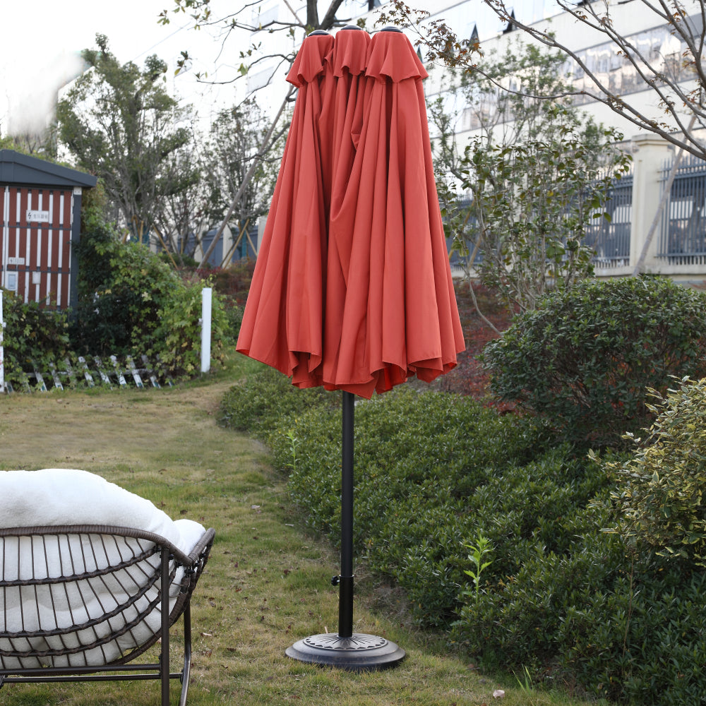 14.8 Ft Double Sided Outdoor Umbrella Rectangular Large with Crank ( Orange )(No Base)