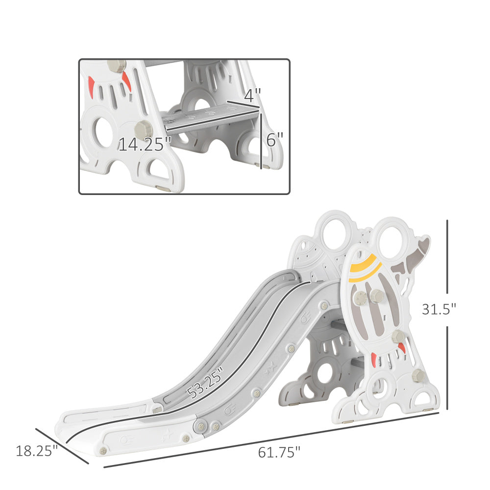 Kids Indoor Slide for Toddlers Ages 1.5-3, Small Toddler Slide, Space Toy Playset for Girls and Boys, Gray