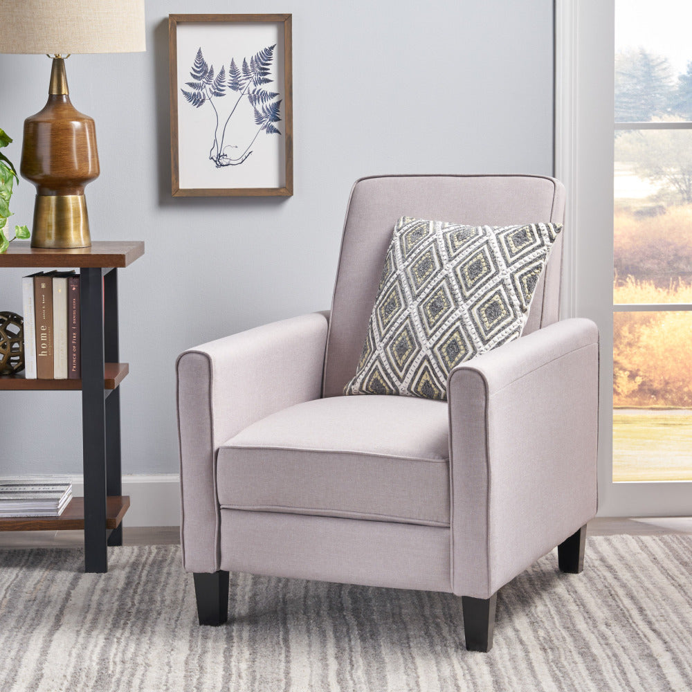 Light Beige Linen Push Back Chair for Elegant Home Décor