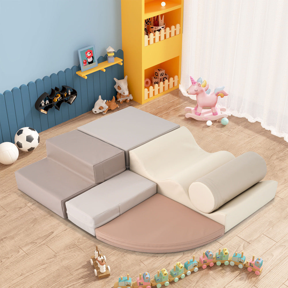 7-Piece Soft Foam Climbing Blocks for Toddlers,Soft Climb& Crawl Playset Indoor, Soft Play Equipment Climb and Crawl Playground for Kids, Babies Active Play Structure, Colorful