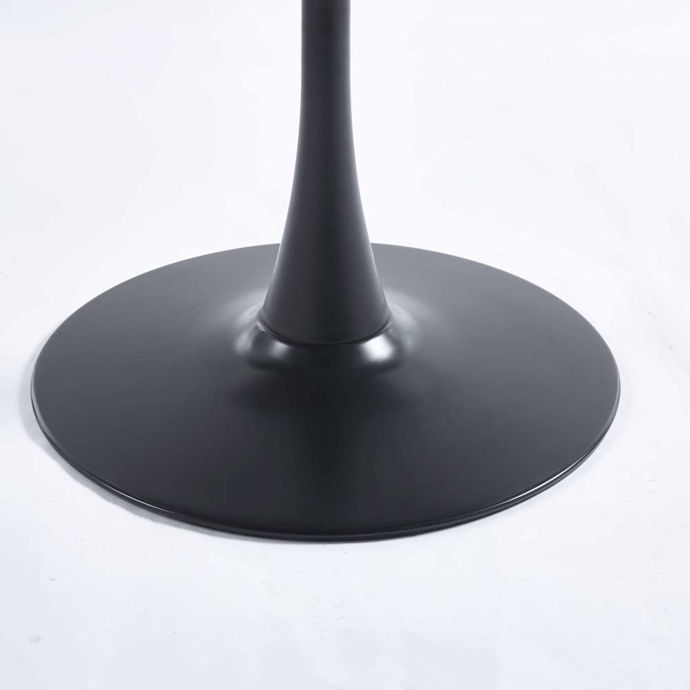 31.5"BLACK AND WALNUT Tulip Table Mid-century Dining Table for 2-4 people With Round Mdf Table Top, Pedestal Dining Table, End Table Leisure Coffee Table