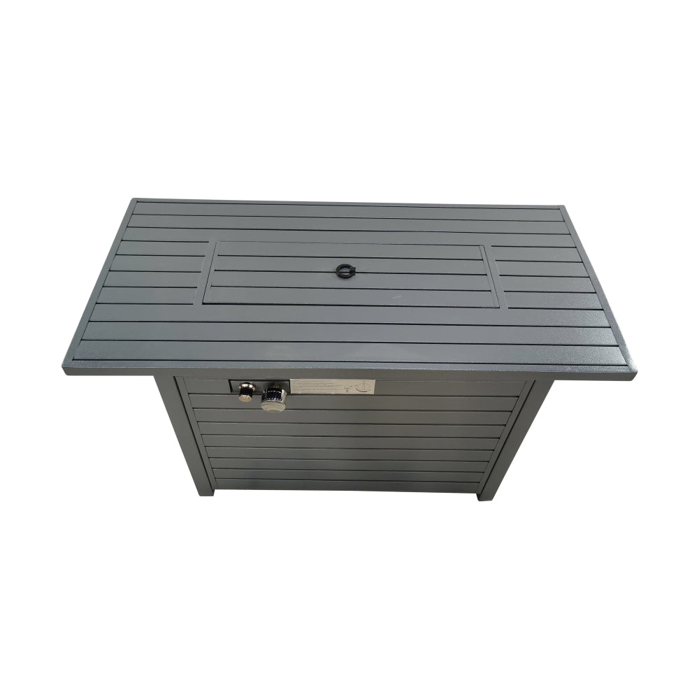 11'' H x 42'' L Steel Propane Outdoor Fire Pit Table with Lid