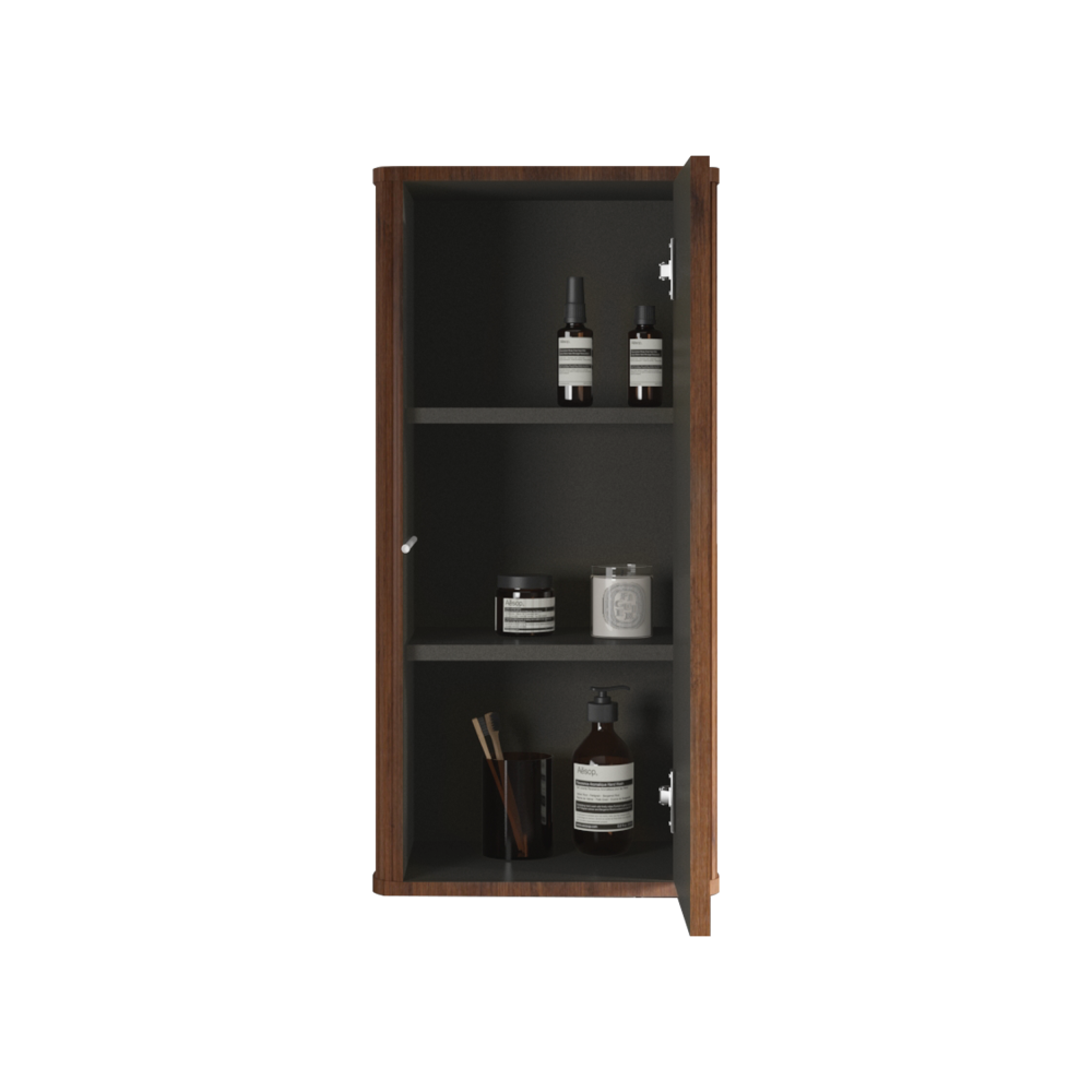 CC0414S305 Striped Walnut Bathroom Floating Side Cabinet, Wall-mounted Storage Cabinet for Small Spaces, Pre-assembled