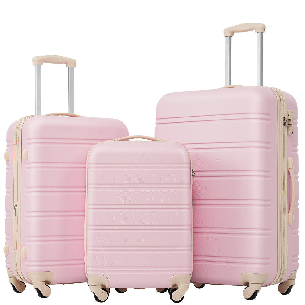 Hardshell Luggage Sets 3 pcs Spinner Suitcase with TSA Lock Lightweight-20"+24"+28" Luggages