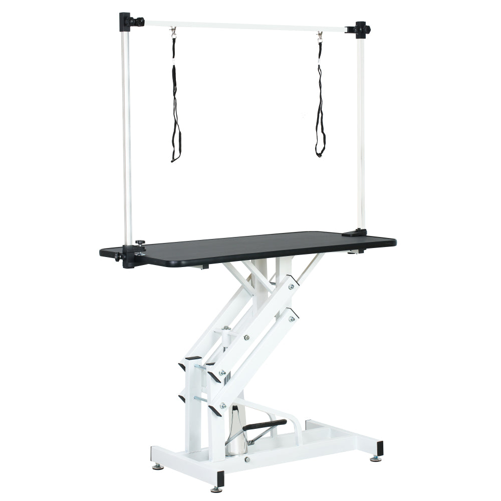 43 Inch Adjustable Heavy Type Hydraulic Pet Dog Grooming Table Upgraded Professional Drying Table Heavy Duty Frame with Adjustable Arm and Noose