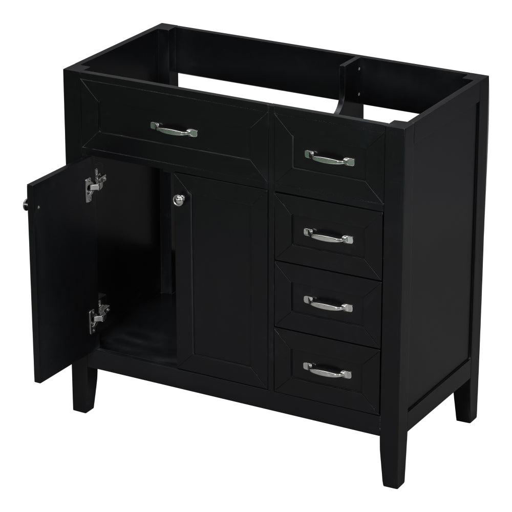 36" Bathroom Vanity with Sink Combo, White Bathroom Cabinet with Drawers, Solid Frame and MDF Board (Old Sku:JL000007AAK)