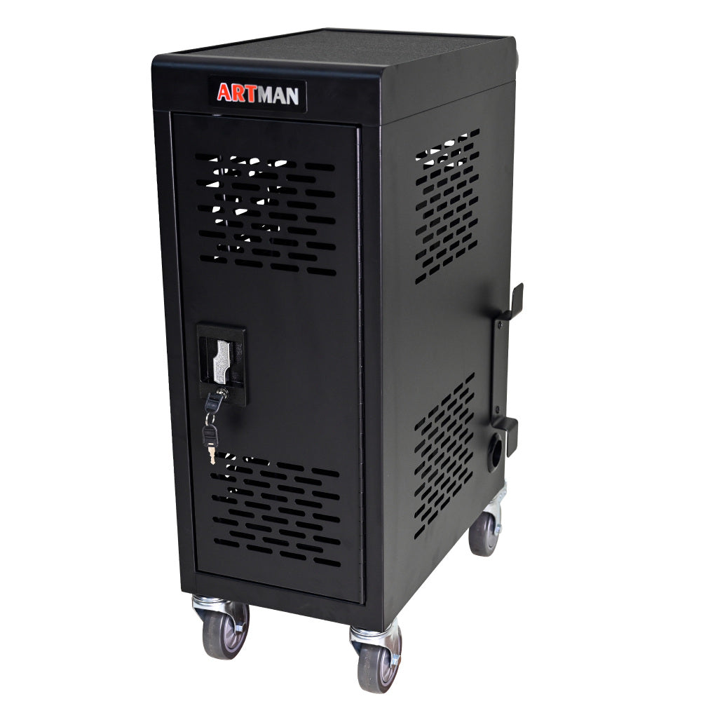16-Compartment Removable Locking Charging Cabinet for Laptop, Chromebook-Black