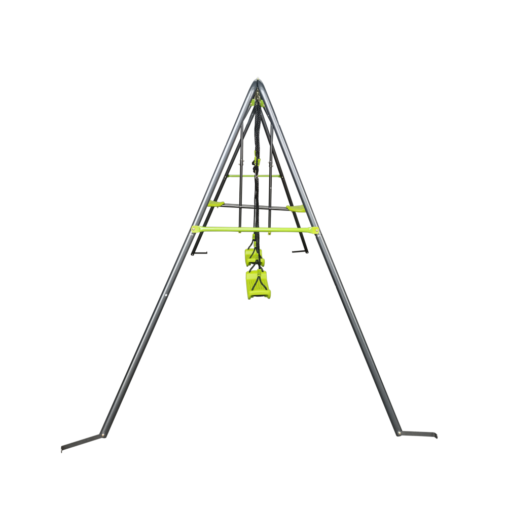 XNS081 lime green interesting swingset with plastic safe swing set 440lbs for outdoor playground for age 3+ with face to face without tee