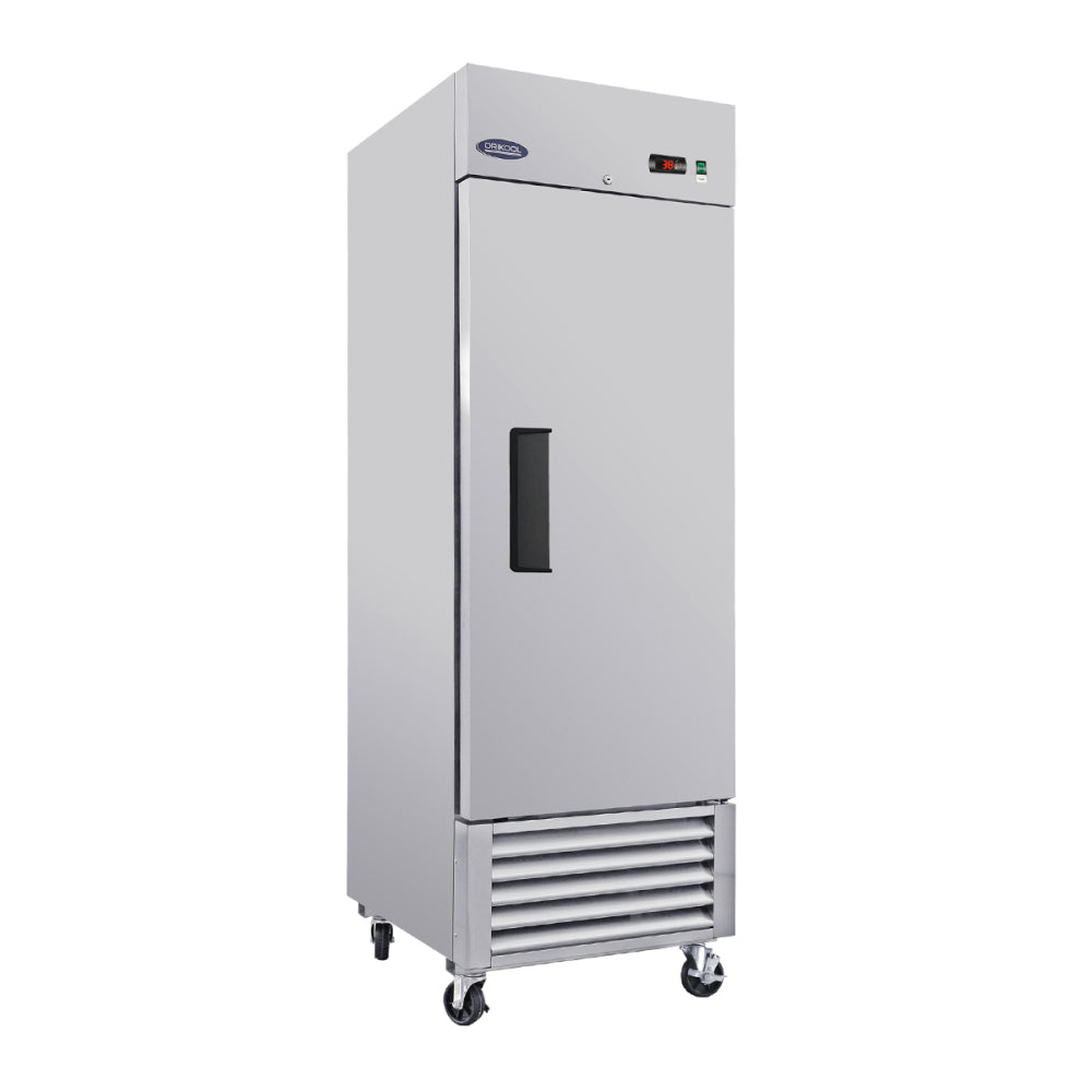 ORIKOOL 27" Commercial Refrigerator 23 Cu.ft with 1 Solid Door Reach-In Refrigerators Stainless Steel ETL Approved Upright Fridge Storage