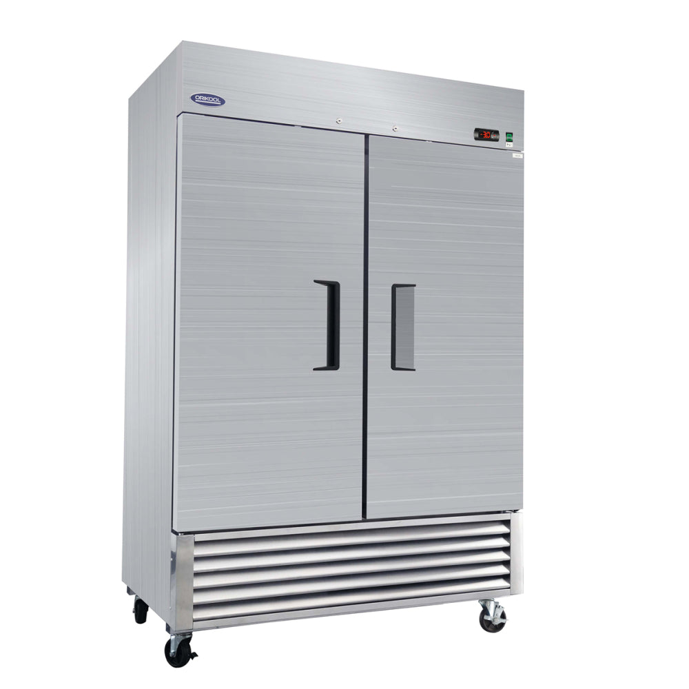 ORIKOOL 27" Commercial Display Refrigerator Swing Glass Door 23 Cu.ft Stainless Steel Reach-in Merchandiser Refrigerators with LED Lighting