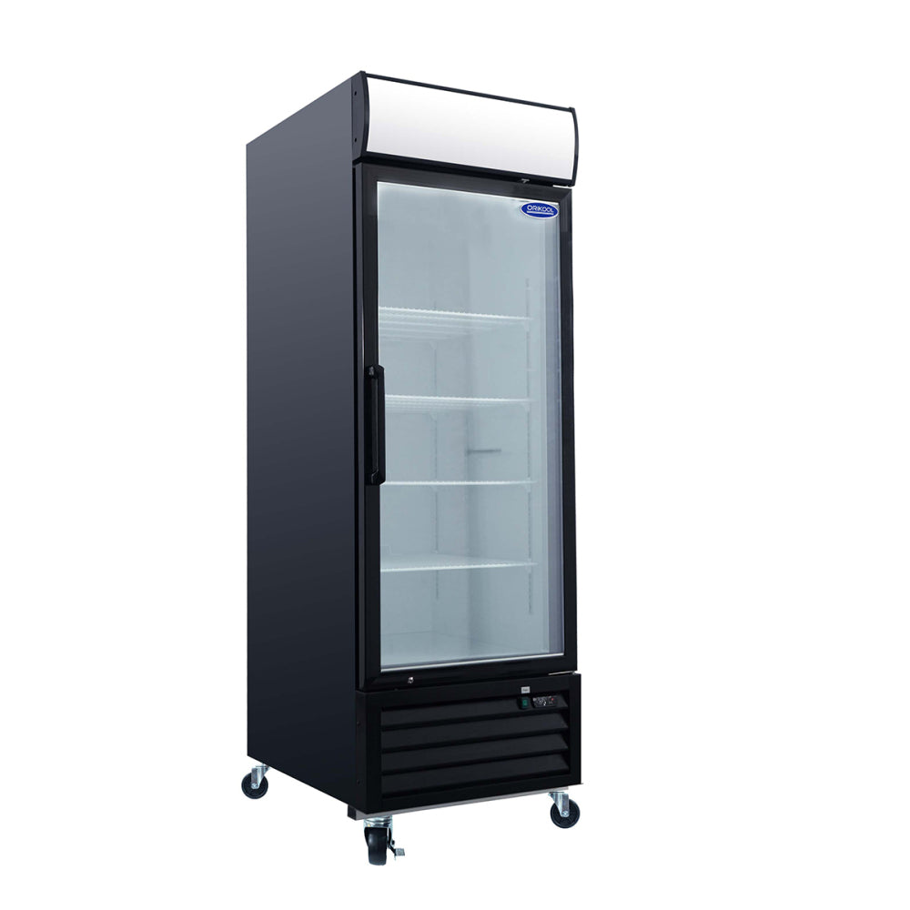 ORIKOOL Glass Door Merchandiser Freezer 70 Cu.ft Swing Door Commercial Reach-In Display Freezers with LED Top Panel Upright Freeze Storage