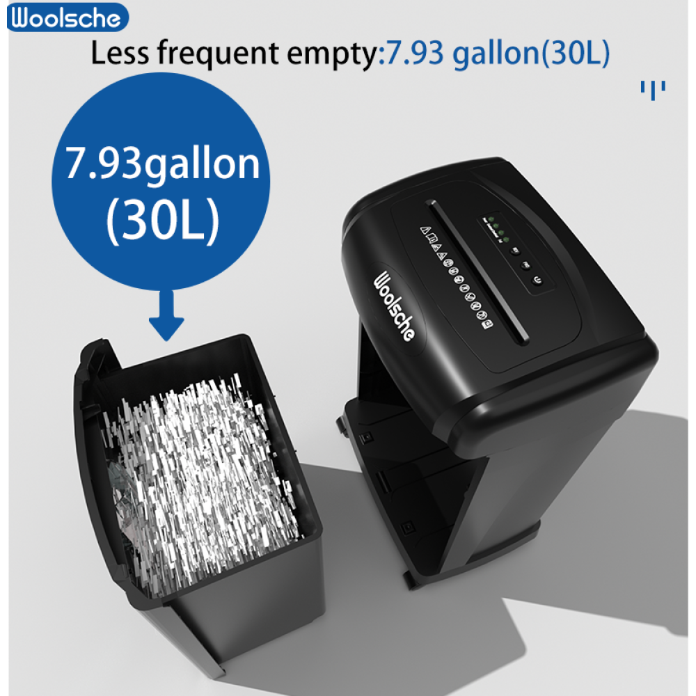 Large Capacity Heavy Duty Document Shredder 19-Sheet Cross-Cut Paper/Credit Card Shredder with 7.93 Gallon Pullout Wastebasket & 4 Castor