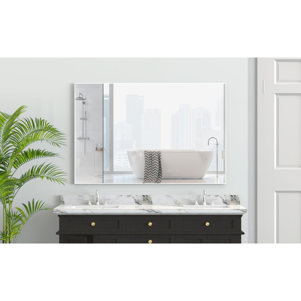 36x24 inches Modern Black Bathroom Mirror with Aluminum Frame Vertical or Horizontal Hanging Decorative Wall Mirrors for Living Room Bedroom