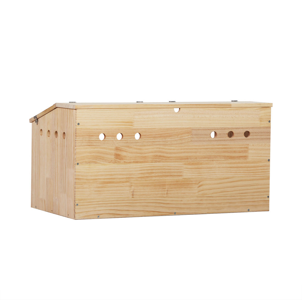 Middle Transparent Wooden Hamster Cage, Small Animal Habitat Hutch for Large Siberian Hamster,Gerbils,Little Rabbits, Natural
