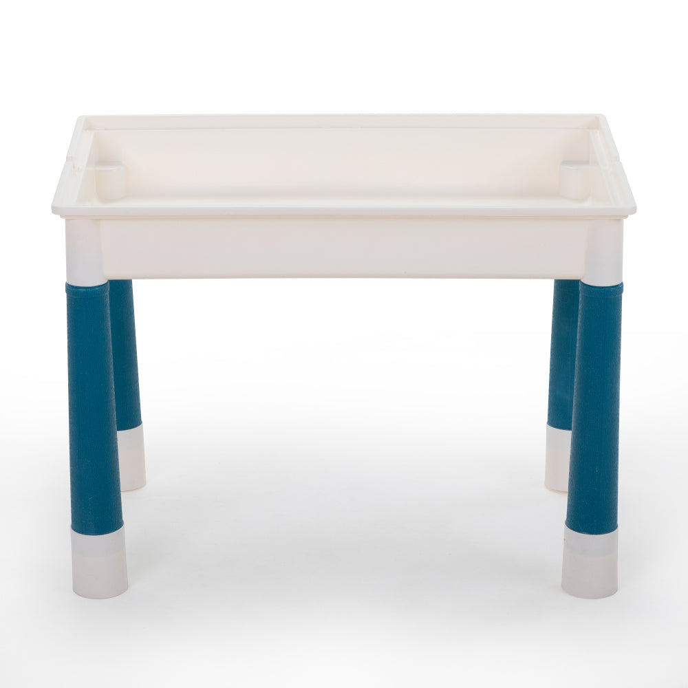 Multi functional rectangular block table - gray yellow (with DIY blocks)