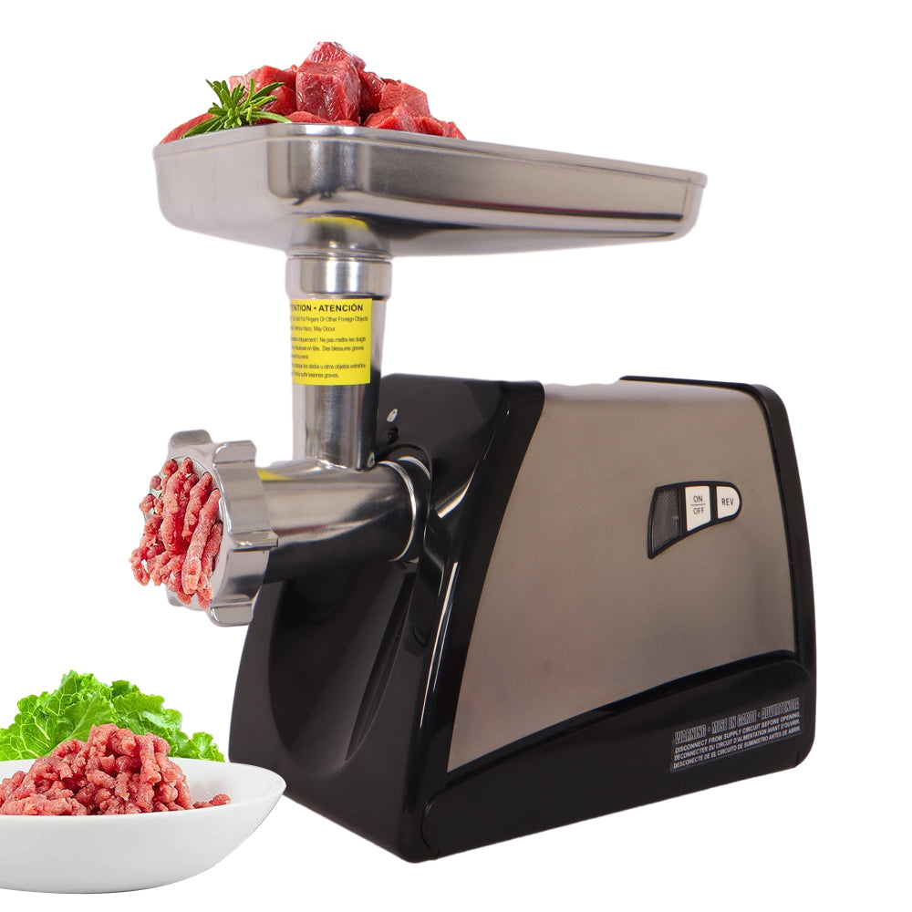 Meat Grinder Commercial Meat Grinding Machine Electric Meat Chopper Mincer with 4/6/8mm Grinding Plates & Stuffing Tubes Stainless Steel