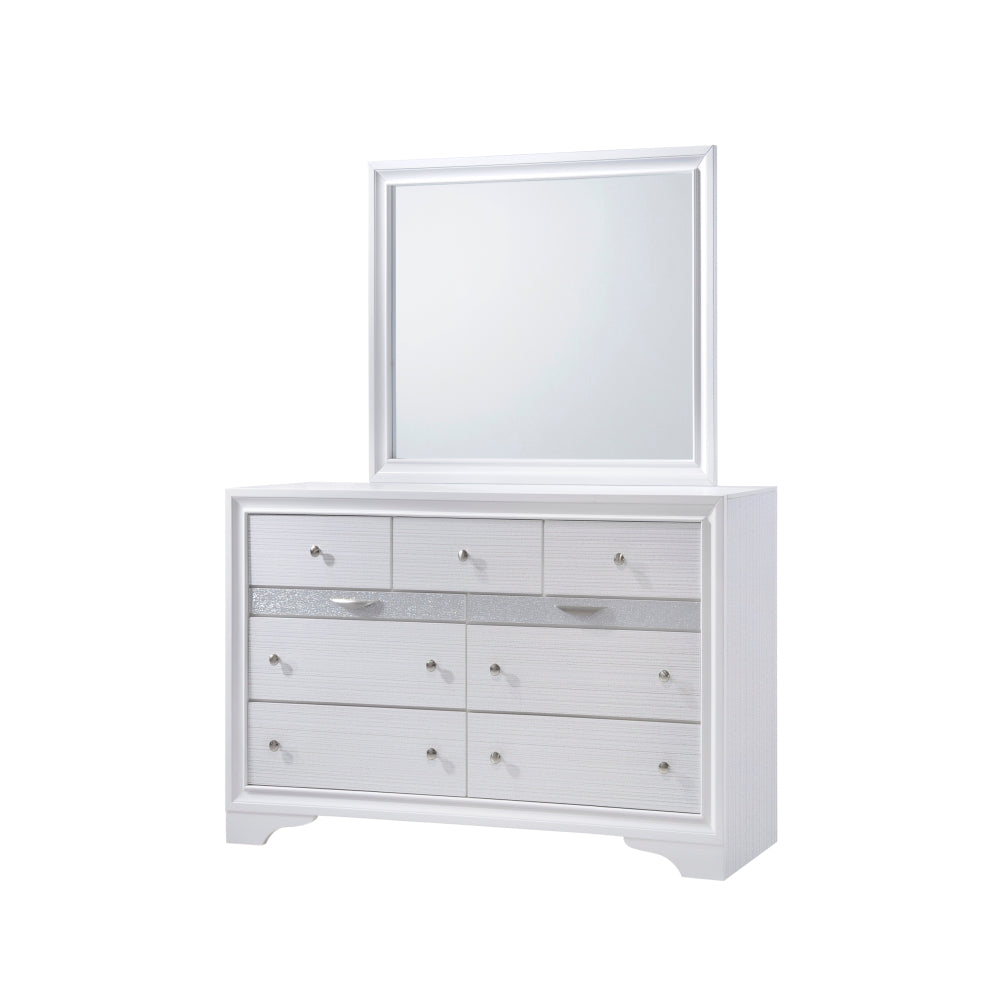 Matrix Traditional 7 Drawer Dresser made with Wood in Gray