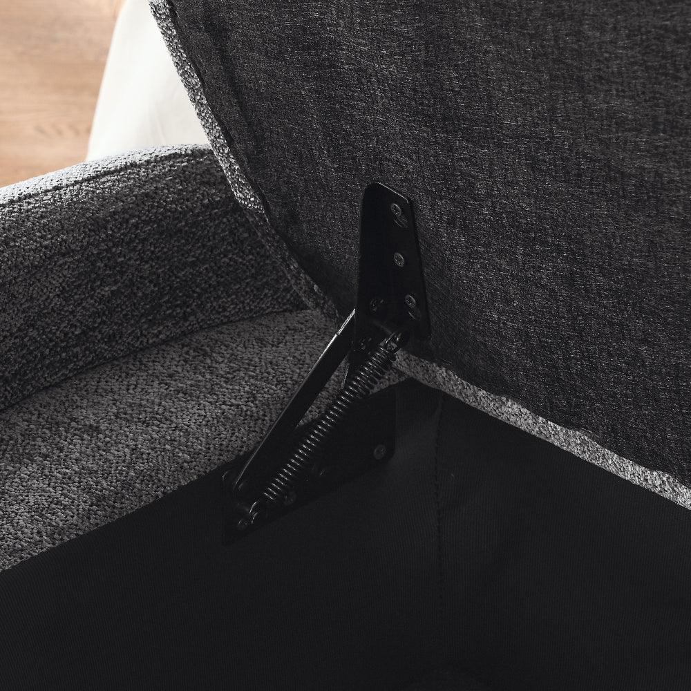 Ottoman Oval Storage Bench Chenille Fabric Bench with Large Storage Space for the Living Room, Entryway and Bedroom,gray