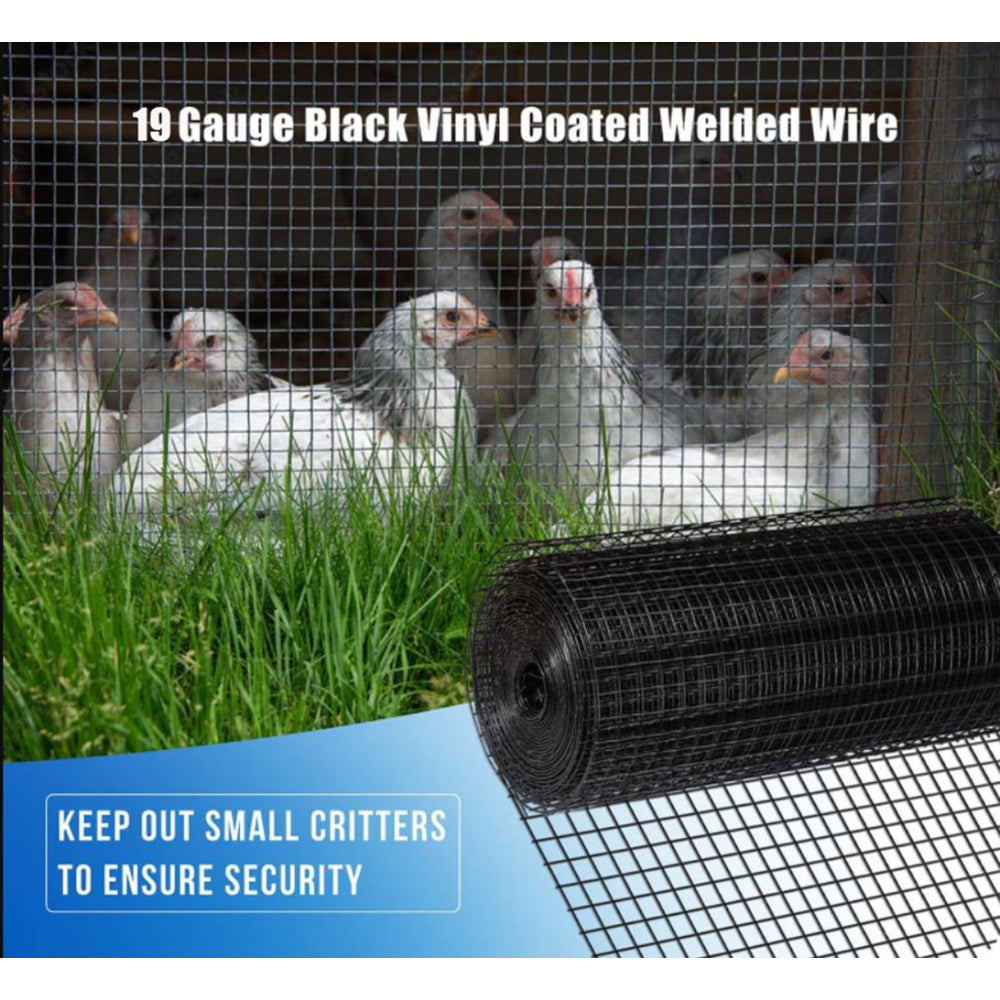 36 inch×50 ft Black Vinyl Coated Hardware Cloth 19 Gauge 1/4 inch Black PVC Hardware Cloth, Black Welded Wire Fence Supports Poultry-Netting Cage-Home Improvement and Chicken Coop