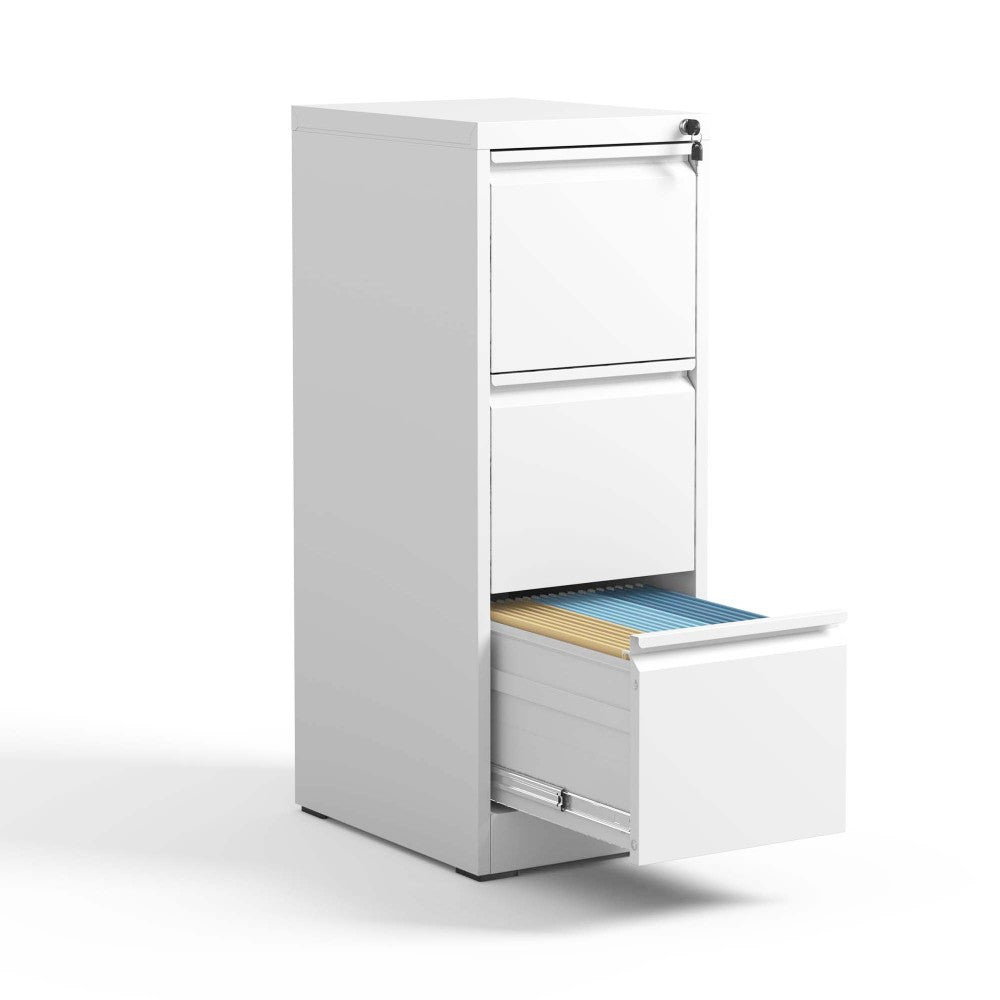 3 Drawer Mobile File Cabinet with Lock,Metal Filing Cabinets for Home Office Organizer Letters/Legal/A4,Fully Assembled,White