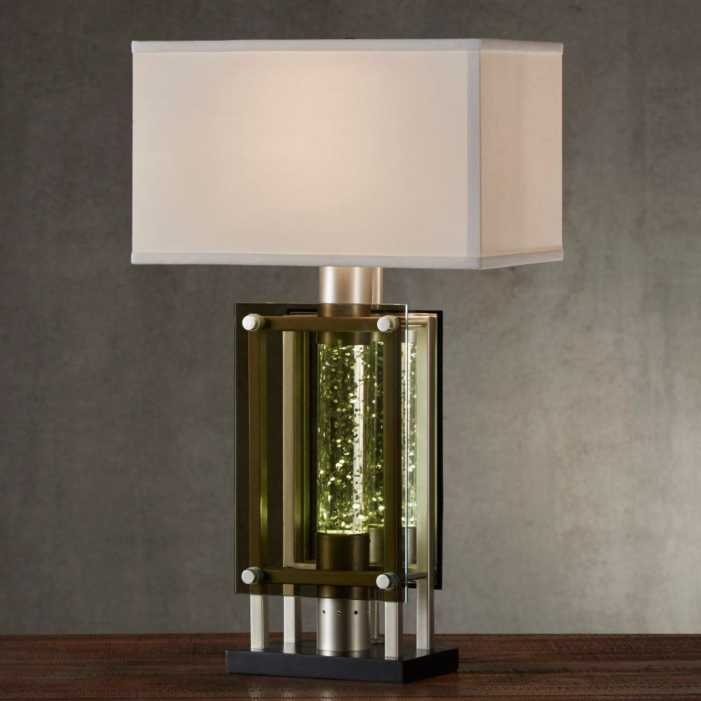 Modern Design Table Lamp 1pc Sparkling Decorative Home Decor Designer Table Lamp, Water Dancing Light, Satin Night Light