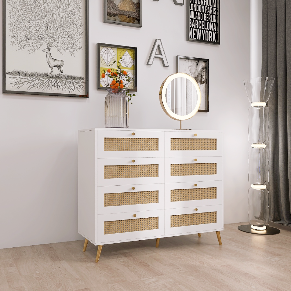 Chest Of Drawer with 6 drawers white color farm door