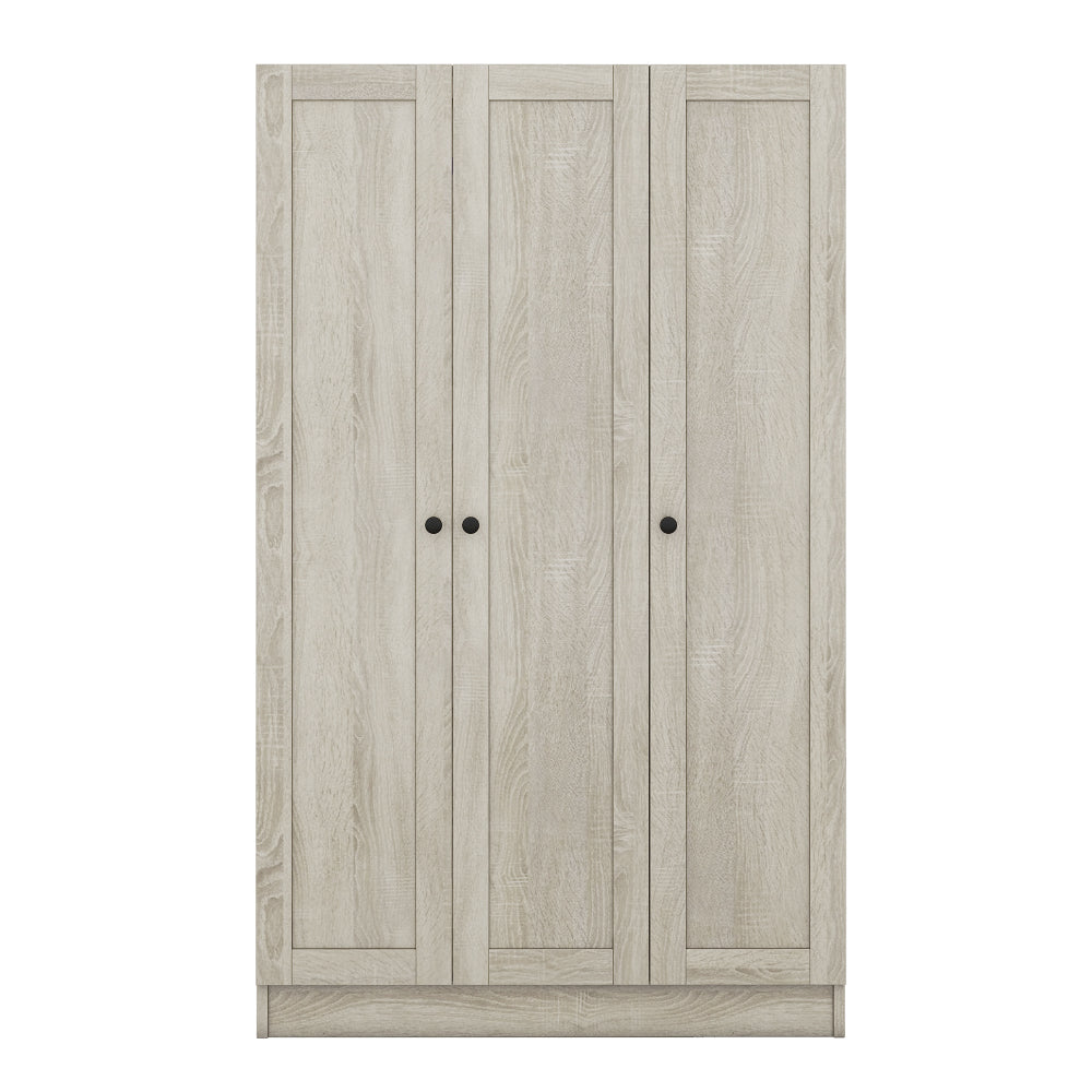 3-Door Shutter Wardrobe with shelves, Gray