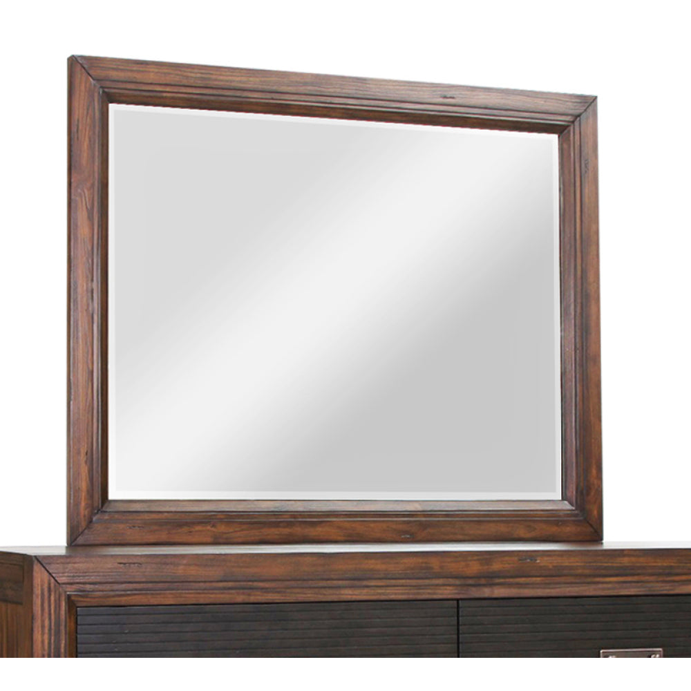Landscape Mirror, No Assembly Required, Rustic Buckeye Finish