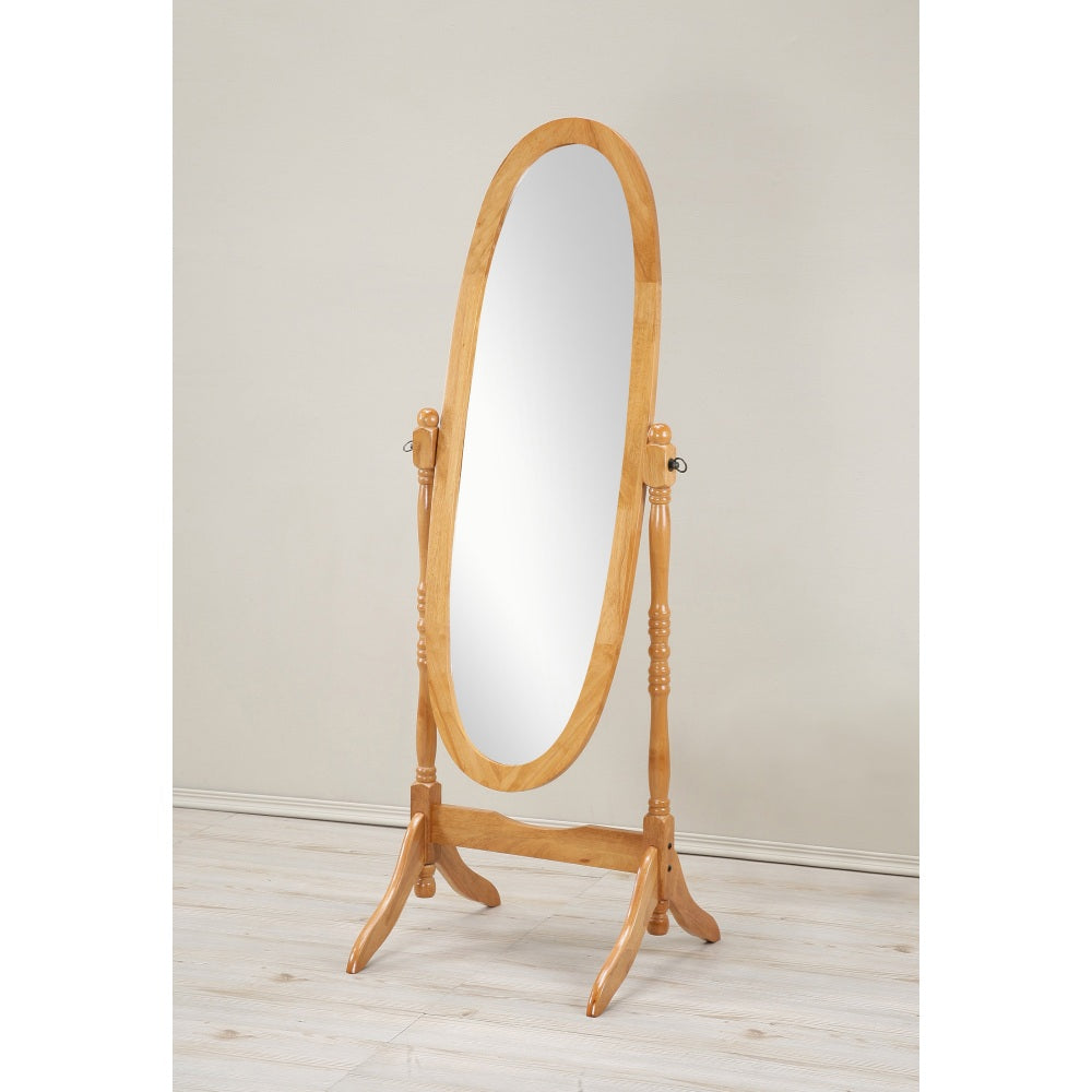 Traditional Queen Anna Style Wood Floor Cheval Mirror, Black Finish