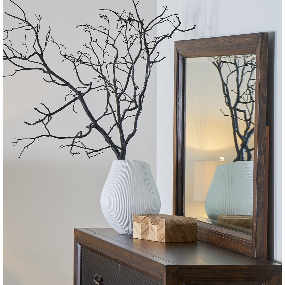 Landscape Mirror, No Assembly Required, Rustic Buckeye Finish