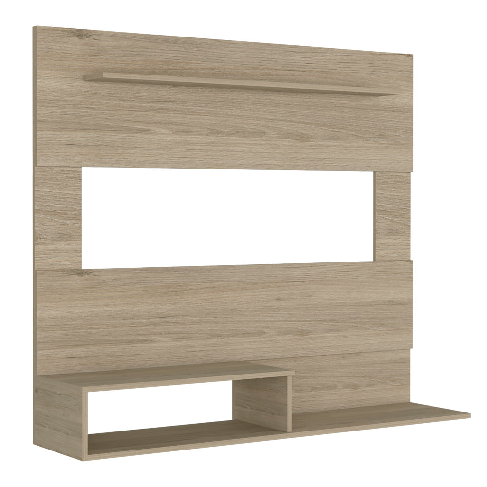 Floating Entertainment Center for TV´s up 55", Space For TV, One Superior Shelf, Two Shelves, Light Pine