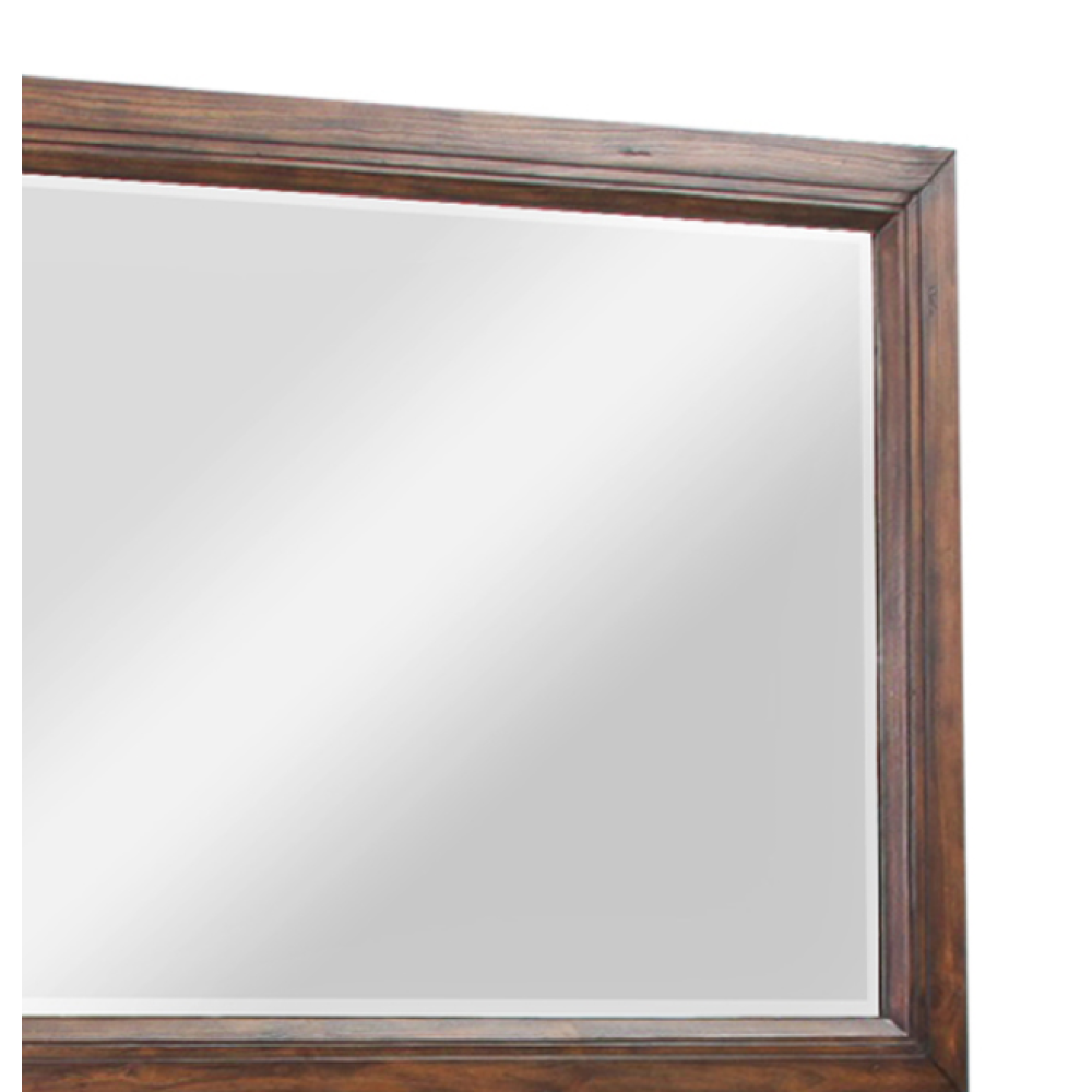 Landscape Mirror, No Assembly Required, Rustic Buckeye Finish