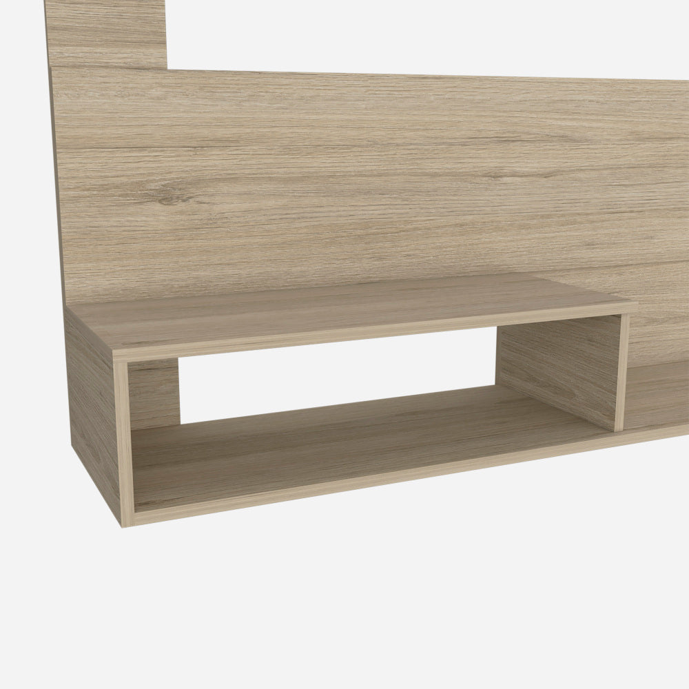 Floating Entertainment Center for TV´s up 55", Space For TV, One Superior Shelf, Two Shelves, Light Pine