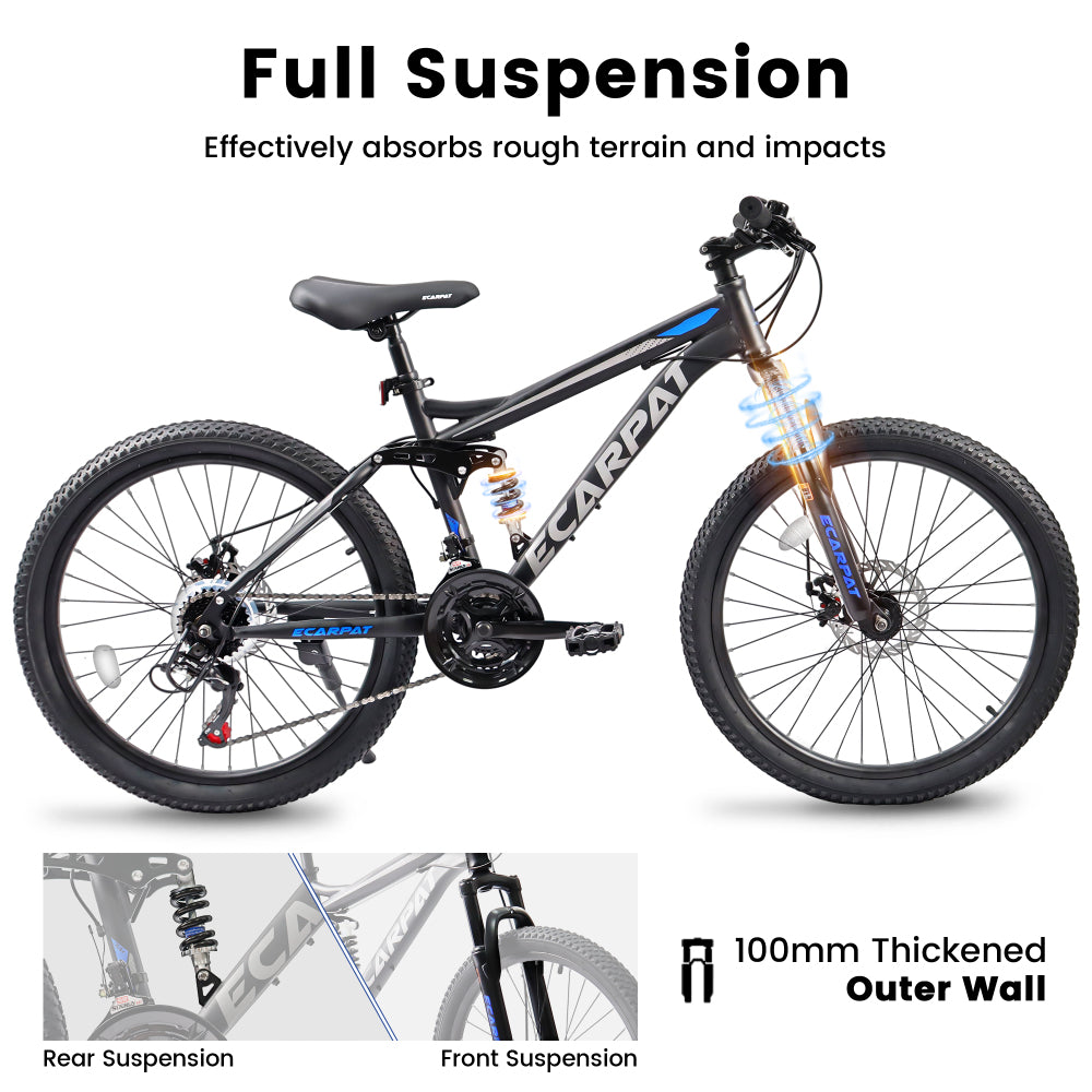 A2660 26 Inch Mountain Bike, 21-Speed Disc Brakes, Durable Frame, Front, Rear Dual-Shock Absorption, Unisex for Commuting, Travel, School, Mountain and City Road Cycling