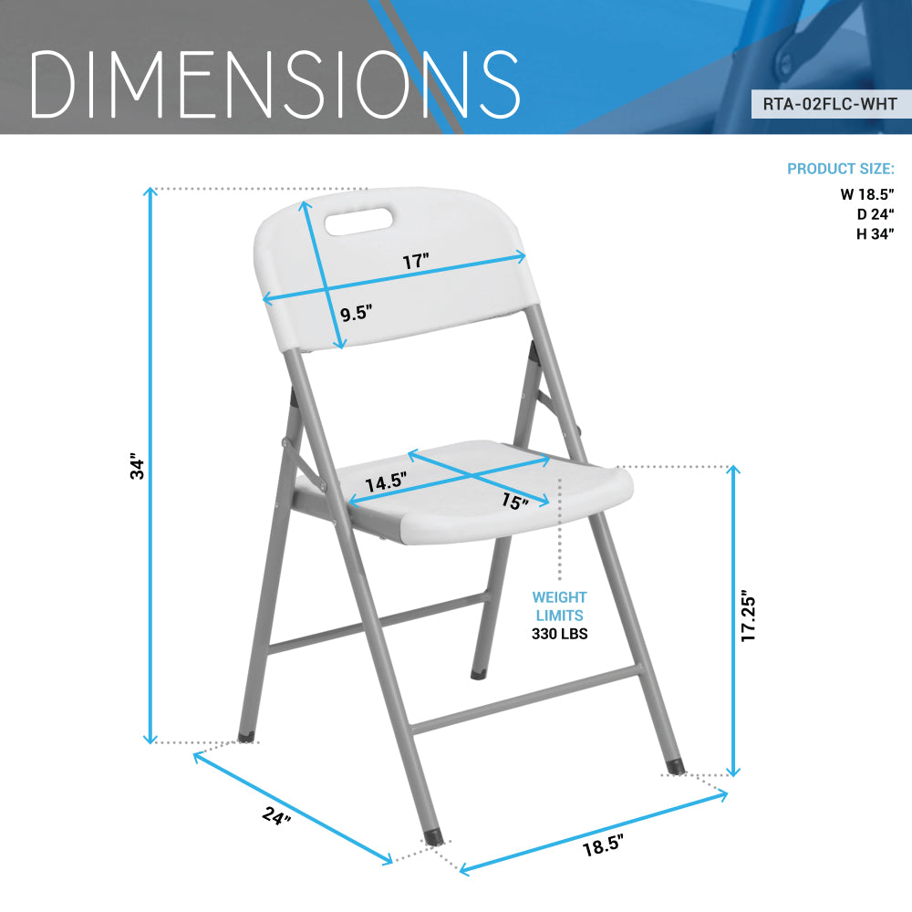 Techni Home Granite White Folding Chairs – Set of 4