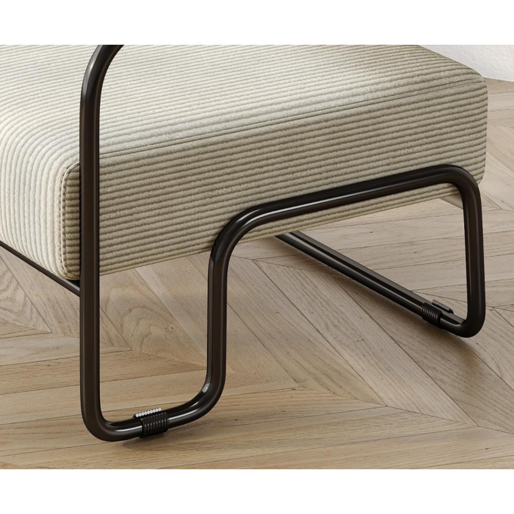 Living room iron sofa chair, lazy individual chair, balcony leisure chair (Color: Beige)