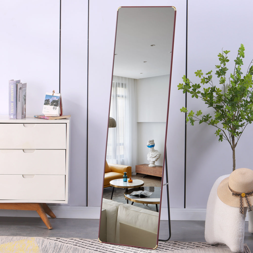 The 4rd generation aluminum alloy metal frame wall mounted full body mirror, bathroom makeup mirror, bedroom entrance, decorative mirror, quality upgrade, 59 "* 15.7"W1151125156