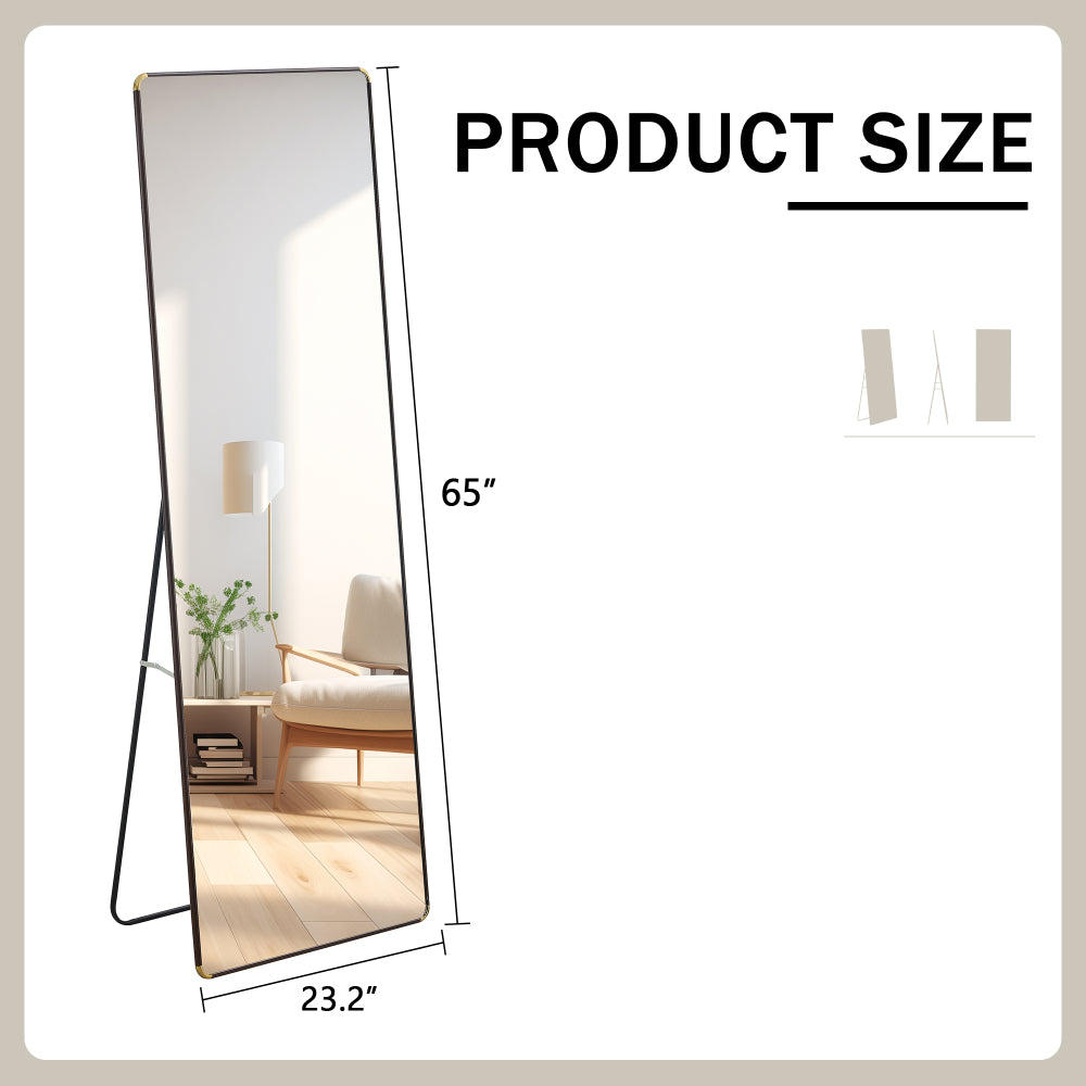 The 4th generation floor standing full-length mirror. wall mirror, bathroom makeup mirror, bedroom foyer, clothing store, wall mounted. 65 "* 23.2"
