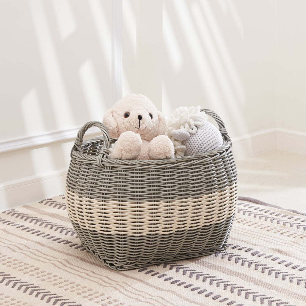 Ludmilla Round Tall Water Hyacinth Woven Wicker Laundry Hamper with Lid - For Clothes, Canvas, Toys and Book Storage with Removable Liner - 15" x 15" x 20" - Natural Brown
