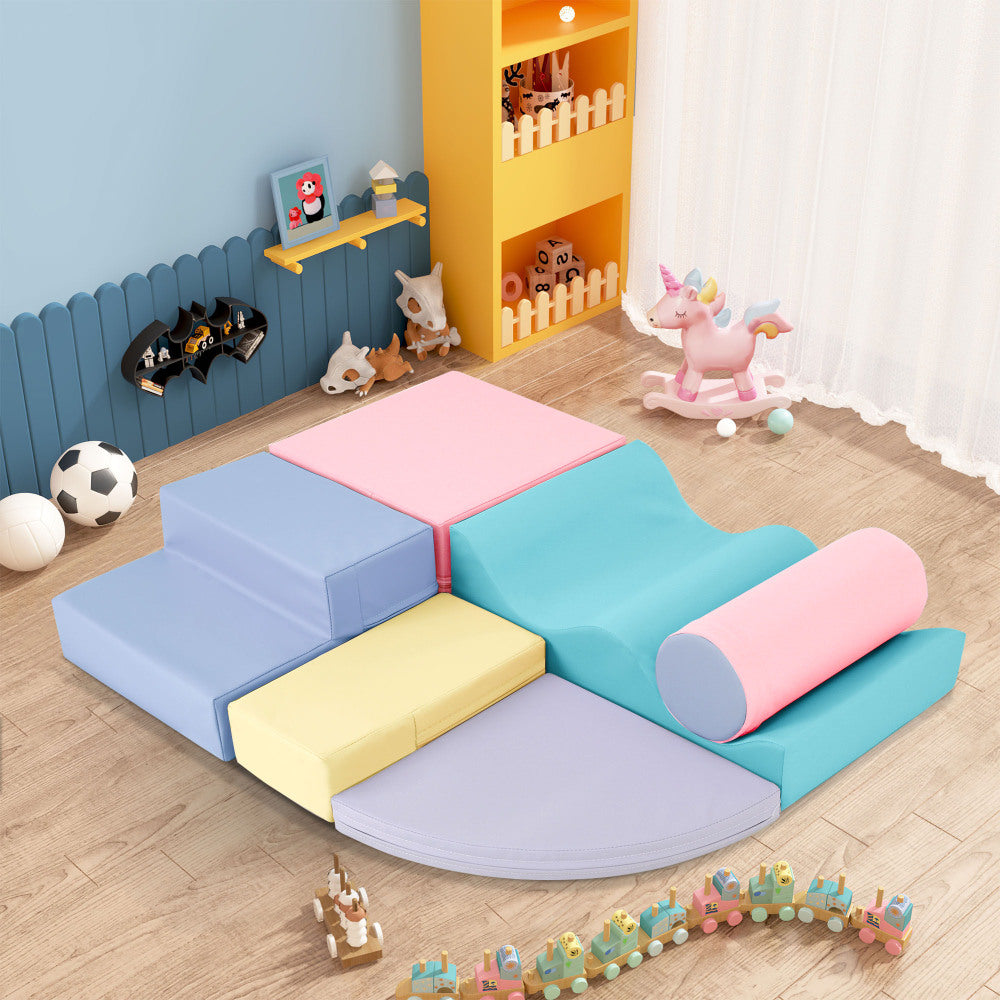7-Piece Soft Foam Climbing Blocks for Toddlers,Soft Climb& Crawl Playset Indoor, Soft Play Equipment Climb and Crawl Playground for Kids, Babies Active Play Structure, Colorful