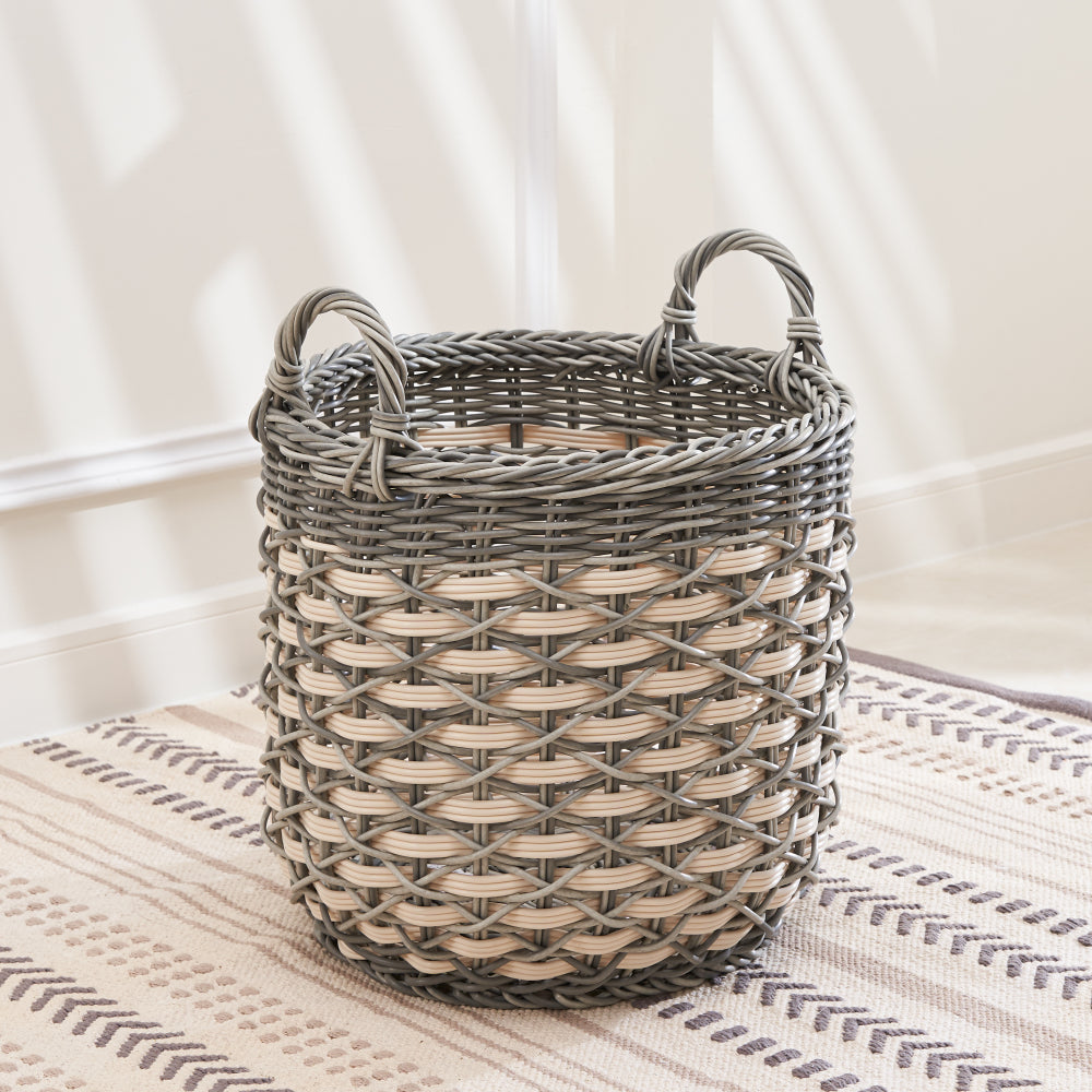 Water Hyacinth Woven Round 11" Storage and Planter Basket