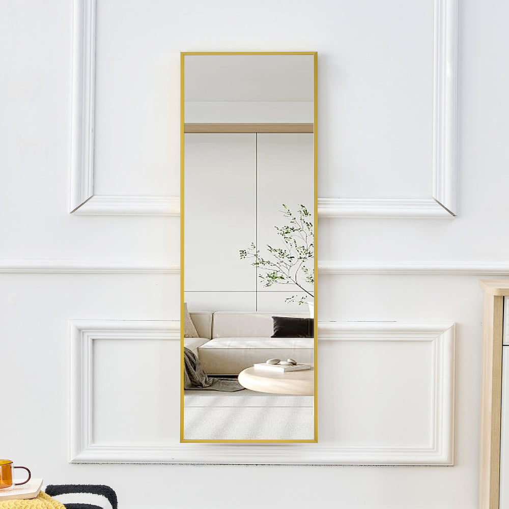 The 4rd generation aluminum alloy metal frame wall mounted full body mirror, bathroom makeup mirror, bedroom entrance, decorative mirror, quality upgrade, 59 "* 15.7"W1151125156